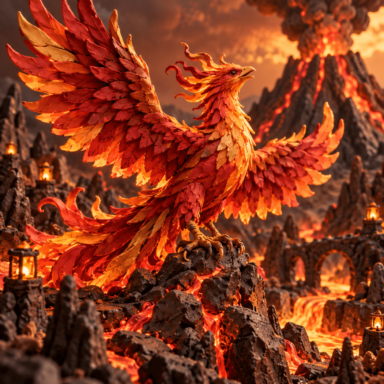 Fire element, clay figure artwork